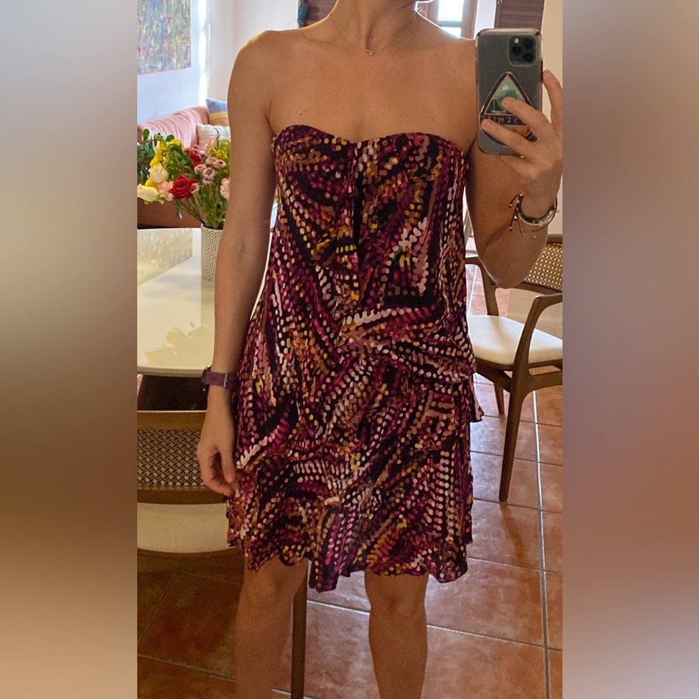 BCBG strapless mini ruffle dress. Size 0